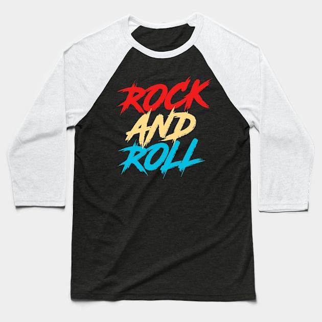 Rock And Roll Baseball T-Shirt by ABCSHOPDESIGN